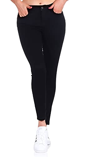 VERO MODA Damen Female Slim Fit Vmseven Normale Taille Xxs32black Jeans, Schwarz, XXS / 32L EU von VERO MODA