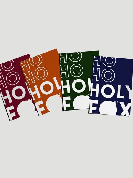 VEROIKON Weihnachts-Postkarten-Set Holy Fox in verschiedenen Farbvarianten von VEROIKON