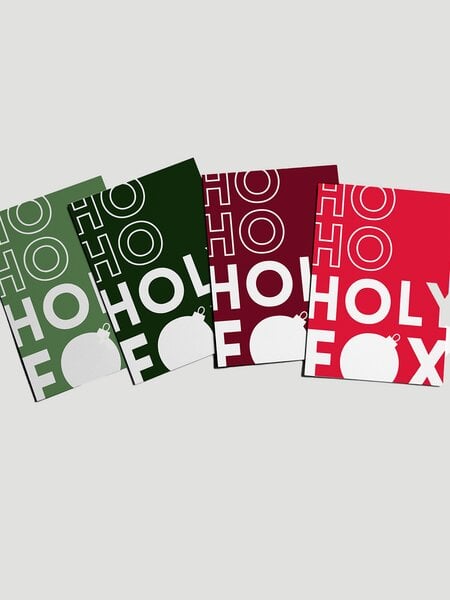 VEROIKON Weihnachts-Postkarten-Set Holy Fox in verschiedenen Farbvarianten von VEROIKON