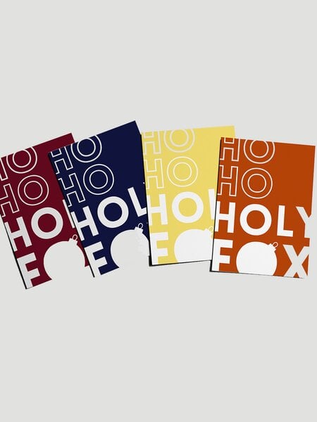 VEROIKON Weihnachts-Postkarten-Set Holy Fox in verschiedenen Farbvarianten von VEROIKON