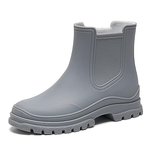 VERROL Damen Chelsea Boots Mädchen Gummistiefel Stiefelette KurzsSlip On Regenstiefel Wellies Wasserdicht Gartenstiefel von VERROL