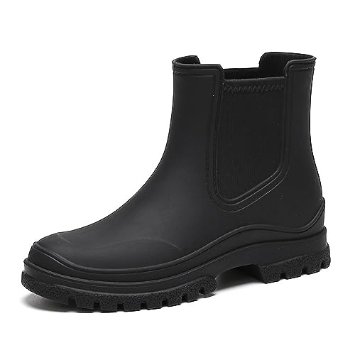 VERROL Damen Chelsea Boots Mädchen Gummistiefel Stiefelette KurzsSlip On Regenstiefel Wellies Wasserdicht Gartenstiefel von VERROL