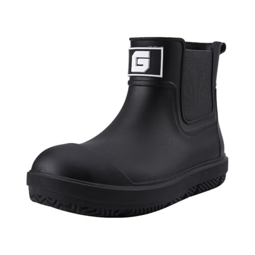 VERROL Gummistiefel Herren Damen Kurzer Regenschuhe Halbhohe Chelsea Boots Rutschfeste Wasserdicht Hoch geschnittene Schuhe Gartenschuhe Stiefeletten Regenstiefel für Fischen Outdoor von VERROL