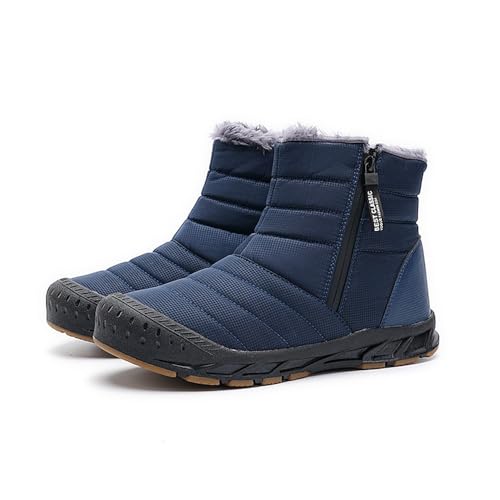 VERROL Herren Winterstiefel Leicht Bequem Rutschfest Schneestiefel mit Warm Gefüttert Outdoor Winter Boots mit Reißverschluss von VERROL