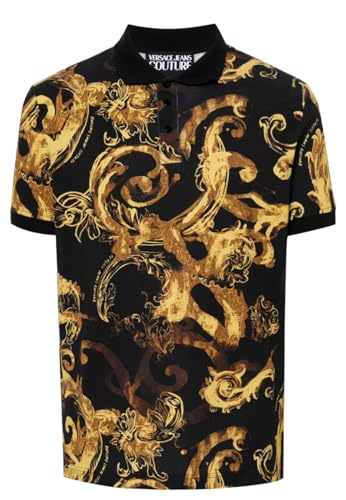 VERSACE JEANS COUTURE Herren Poloshirt Black - Multicolor S von VERSACE JEANS COUTURE
