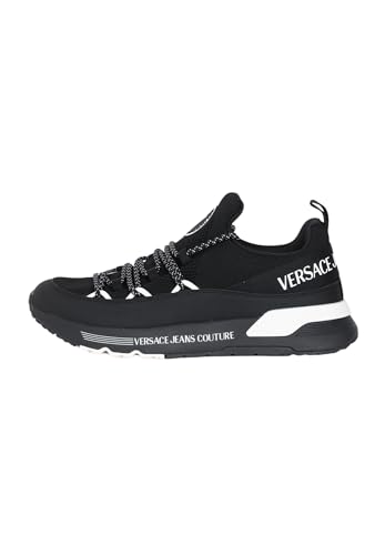 VERSACE JEANS COUTURE Herren-Sneaker mit Logoapplikation, Schwarz , 41 EU von VERSACE JEANS COUTURE