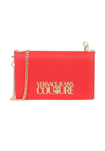 VERSACE JEANS COUTURE Korallenfarbenes Logo Geldbörse mit Schulterriemen für Damen, High Risk Red, Taglia Unica von VERSACE JEANS COUTURE