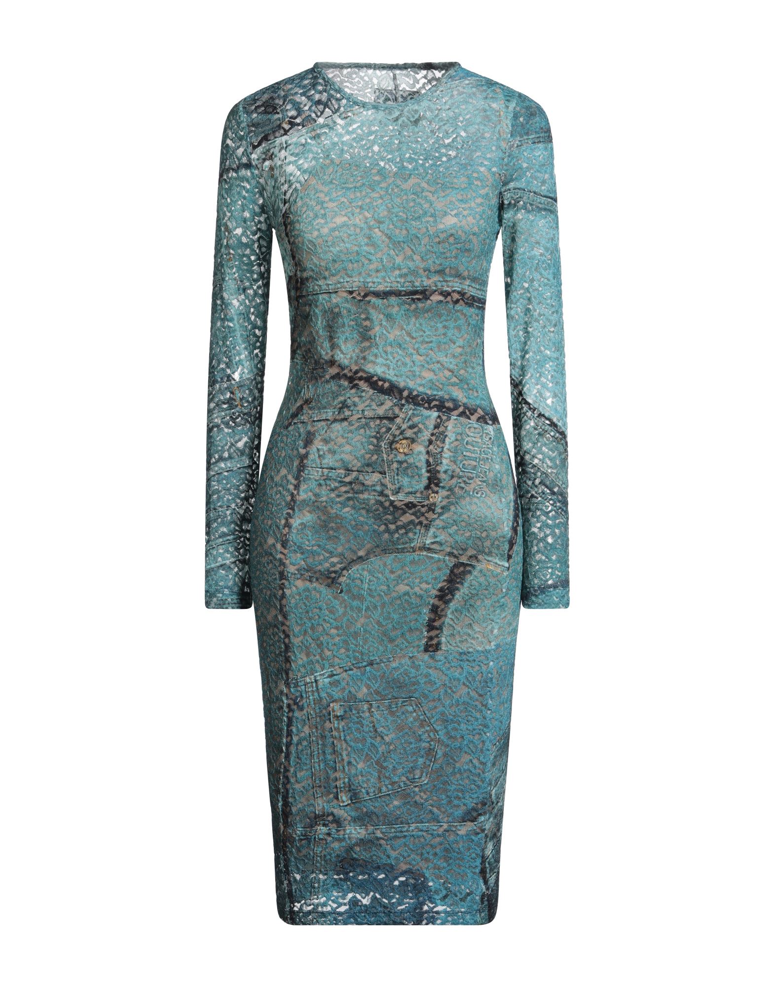 VERSACE JEANS COUTURE Midi-kleid Damen Tūrkis von VERSACE JEANS COUTURE