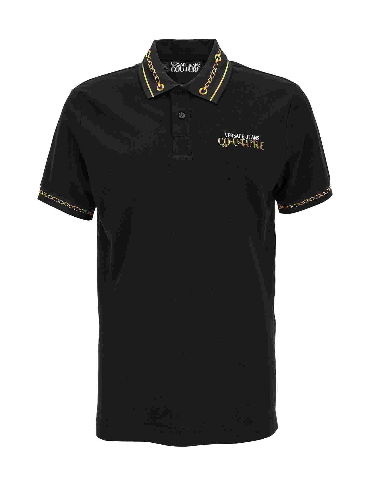 VERSACE JEANS COUTURE Poloshirt Herren Schwarz von VERSACE JEANS COUTURE