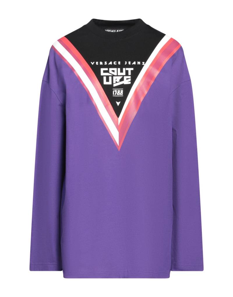 VERSACE JEANS COUTURE T-shirts Damen Dunkelviolett von VERSACE JEANS COUTURE