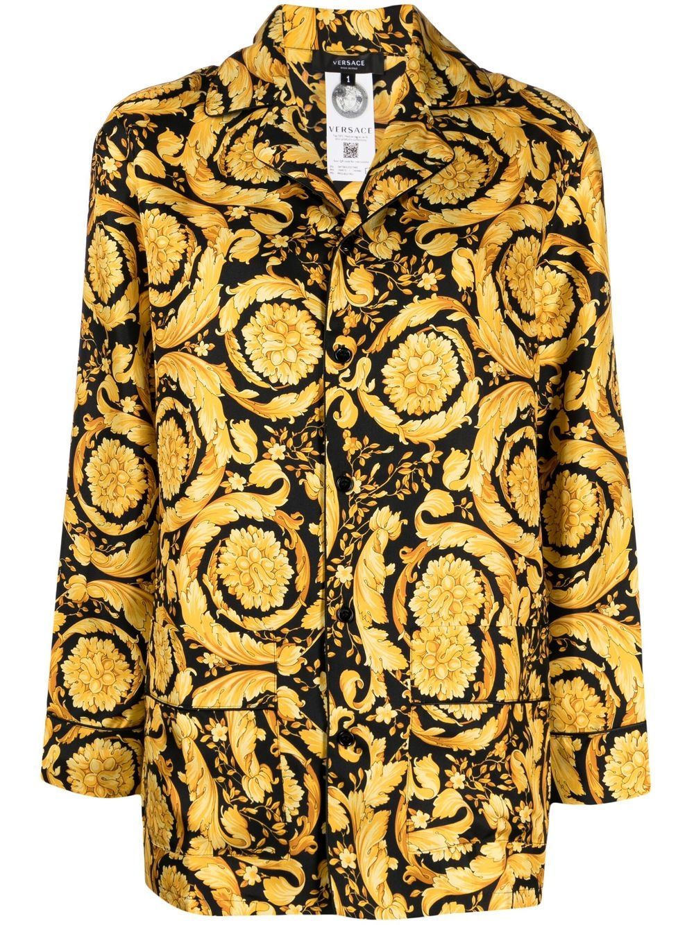 Versace Pyjama-Oberteil mit Barocco-Print - Gelb von Versace