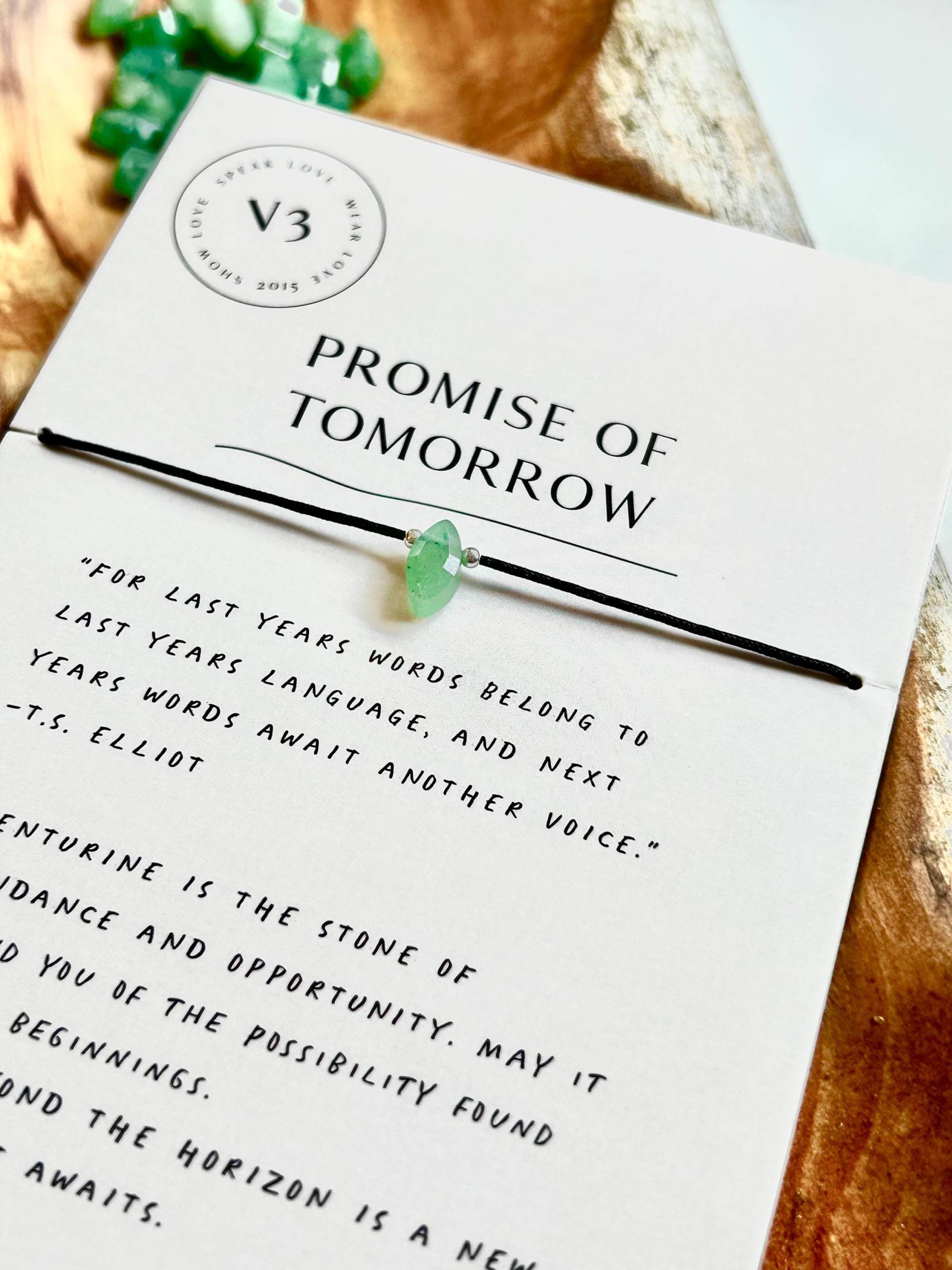 Neuanfänge Geschenk | Aventurin, Sterling Silber, Verstellbar von VERSETHREE