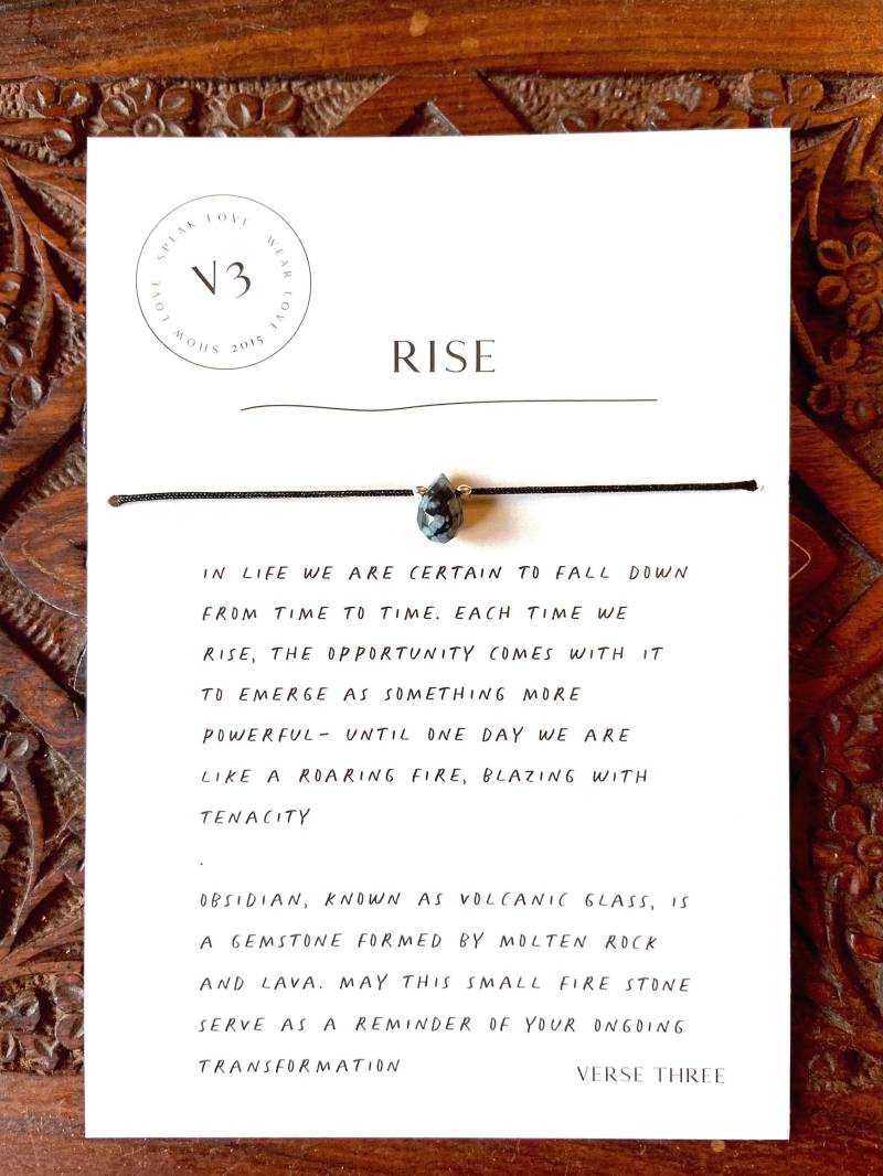 Obsidian Sterling Silber Ermutigungsarmband | Sinnvolle Geschenke Für Sie von VERSETHREE