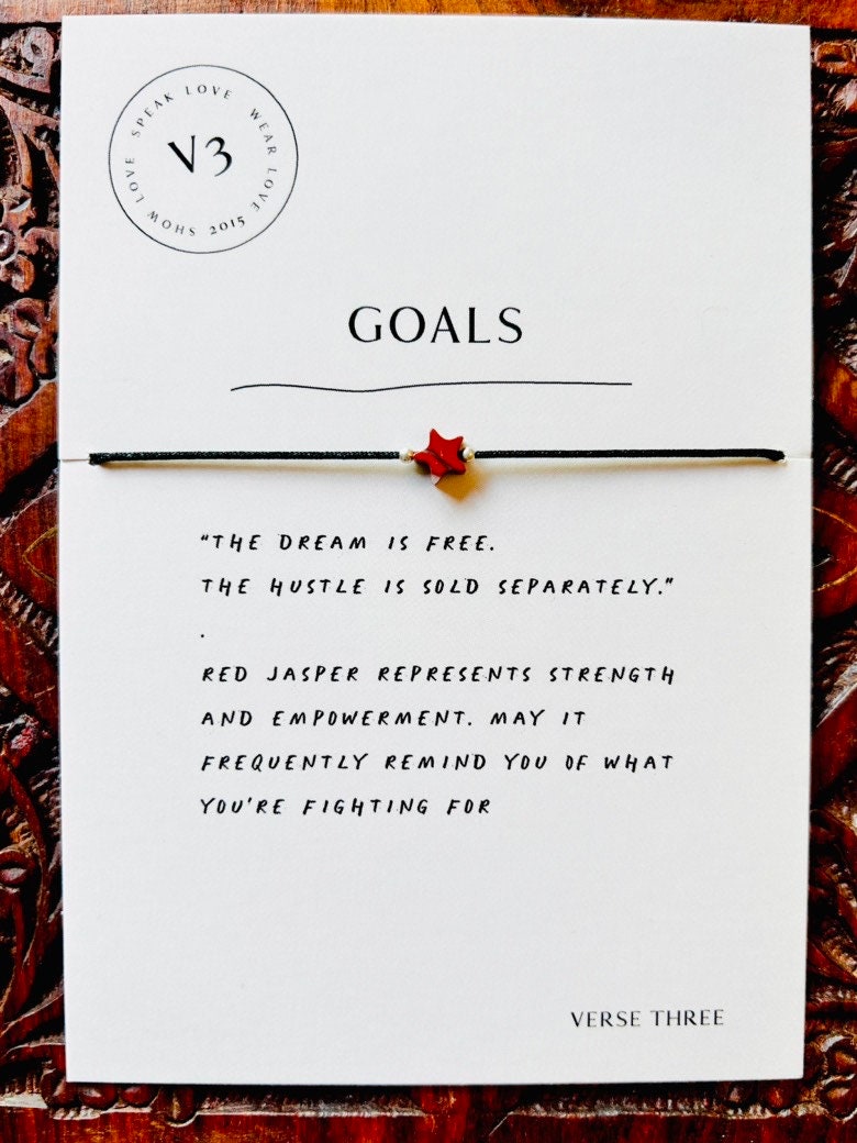 Roter Jaspis Ermutigungsarmband, Schmuck Geschenk Für Marathon, Arbeit, Abschlussfeier Die Ziele Erreicht, Wasserdicht von VERSETHREE