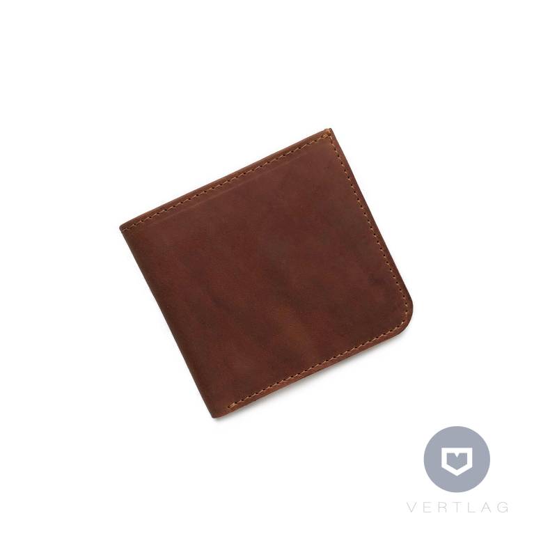 Kleine Männer Cognac Braun Leder Bifold Brieftasche, Mini Frauen Tasche Geldbörse, Personalisiertes Geschenk von VERTLAG