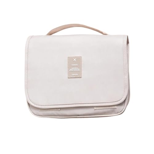 VERVECLAT Reise-Kosmetiktasche - Kompakter, leichter Make-up-Organizer mit mehreren Fächern, perfekt für Reisen und den täglichen Gebrauch, Beige, Reise-Make-up-Tasche von VERVECLAT