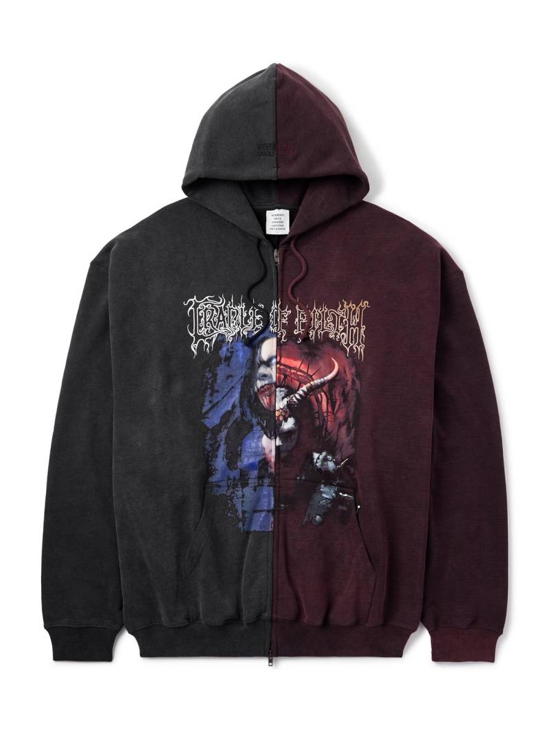 VETEMENTS - Cradle of Filth Oversized Panelled Cotton-Blend Jersey Zip-Up Hoodie - Men - Red - L von VETEMENTS