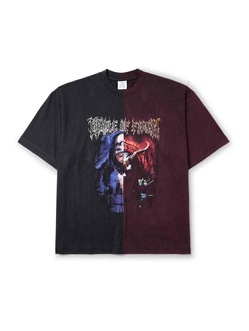 VETEMENTS - Cradle of Filth Oversized Panelled Printed Cotton-Jersey T-Shirt - Men - Red - L von VETEMENTS