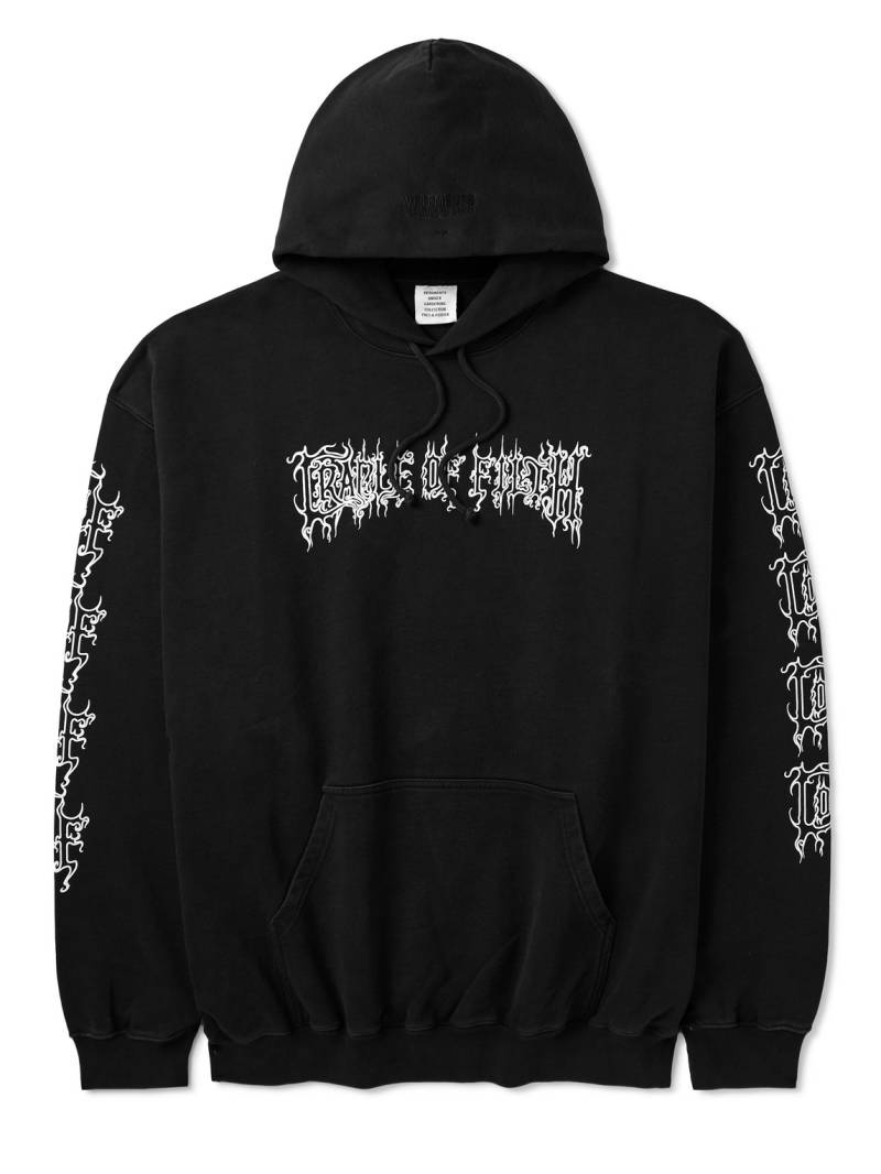 VETEMENTS - Cradle of Filth Oversized Printed Cotton-Jersey Hoodie - Men - Black - L von VETEMENTS
