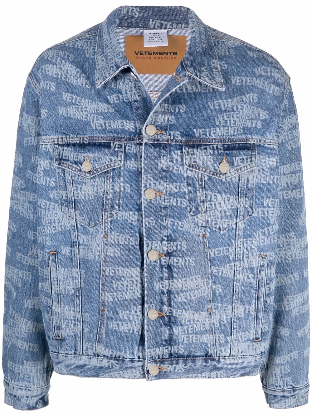 VETEMENTS Jeansjacke mit Logo-Print - Blau von VETEMENTS