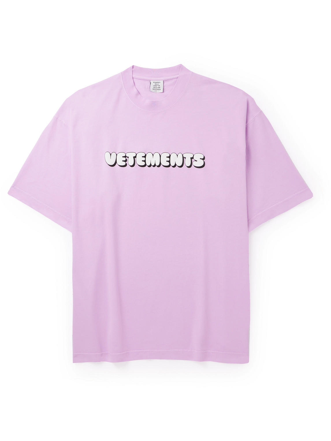 VETEMENTS - Logo-Print Cotton-Jersey T-Shirt - Men - Pink - L von VETEMENTS