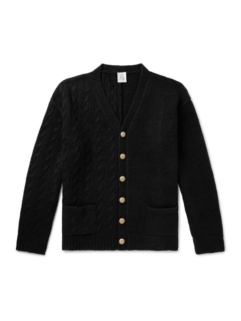 VETEMENTS - Oversized Cable-Knit and Ribbed Alpaca-Blend Cardigan - Men - Black - XS von VETEMENTS