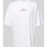 VETEMENTS Oversized T-Shirt aus reiner Baumwolle in Weiss, Größe M von VETEMENTS