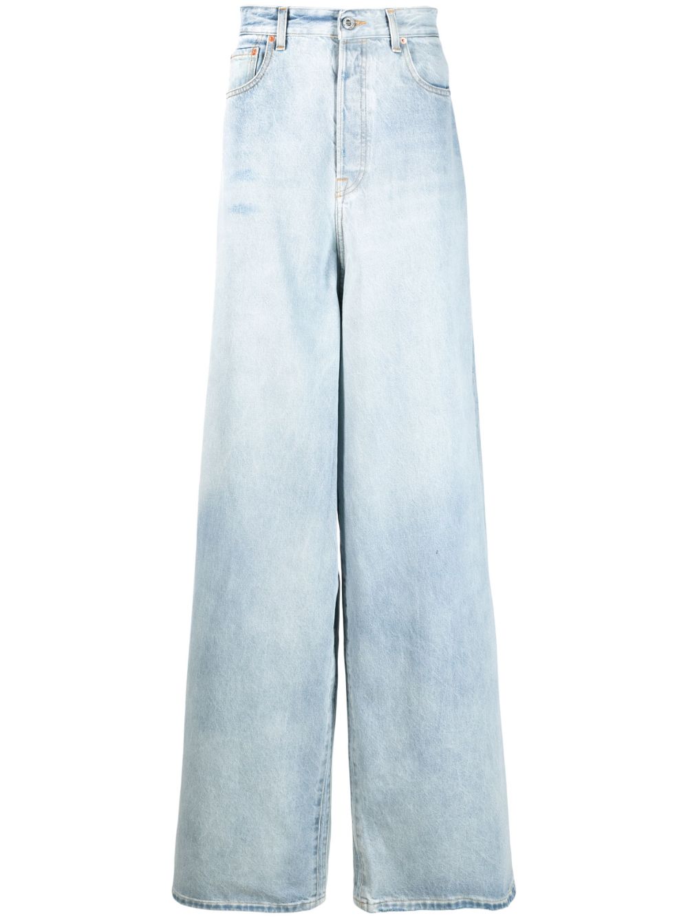 VETEMENTS Weite Jeans mit Bleach-Effekt - Blau von VETEMENTS