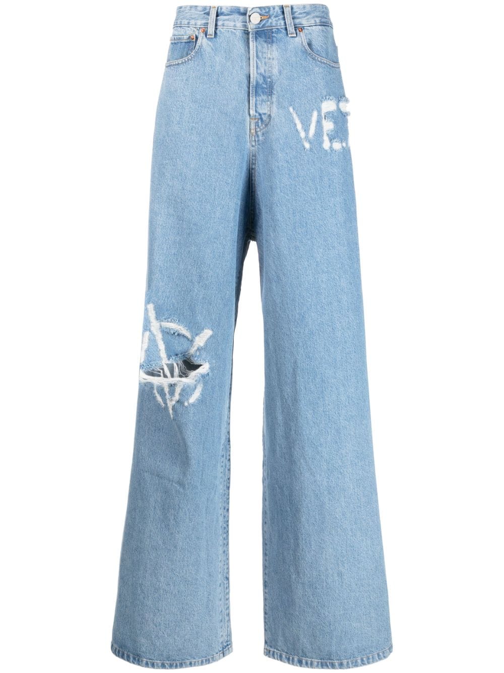 VETEMENTS Baggy-Jeans im Distressed-Look - Blau von VETEMENTS