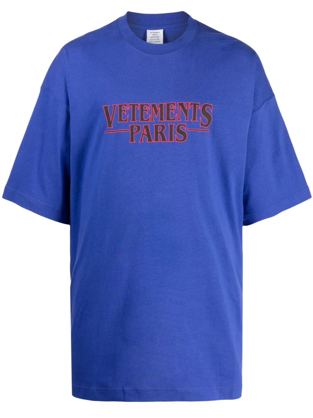 VETEMENTS T-Shirt mit Logo-Stickerei - Blau von VETEMENTS