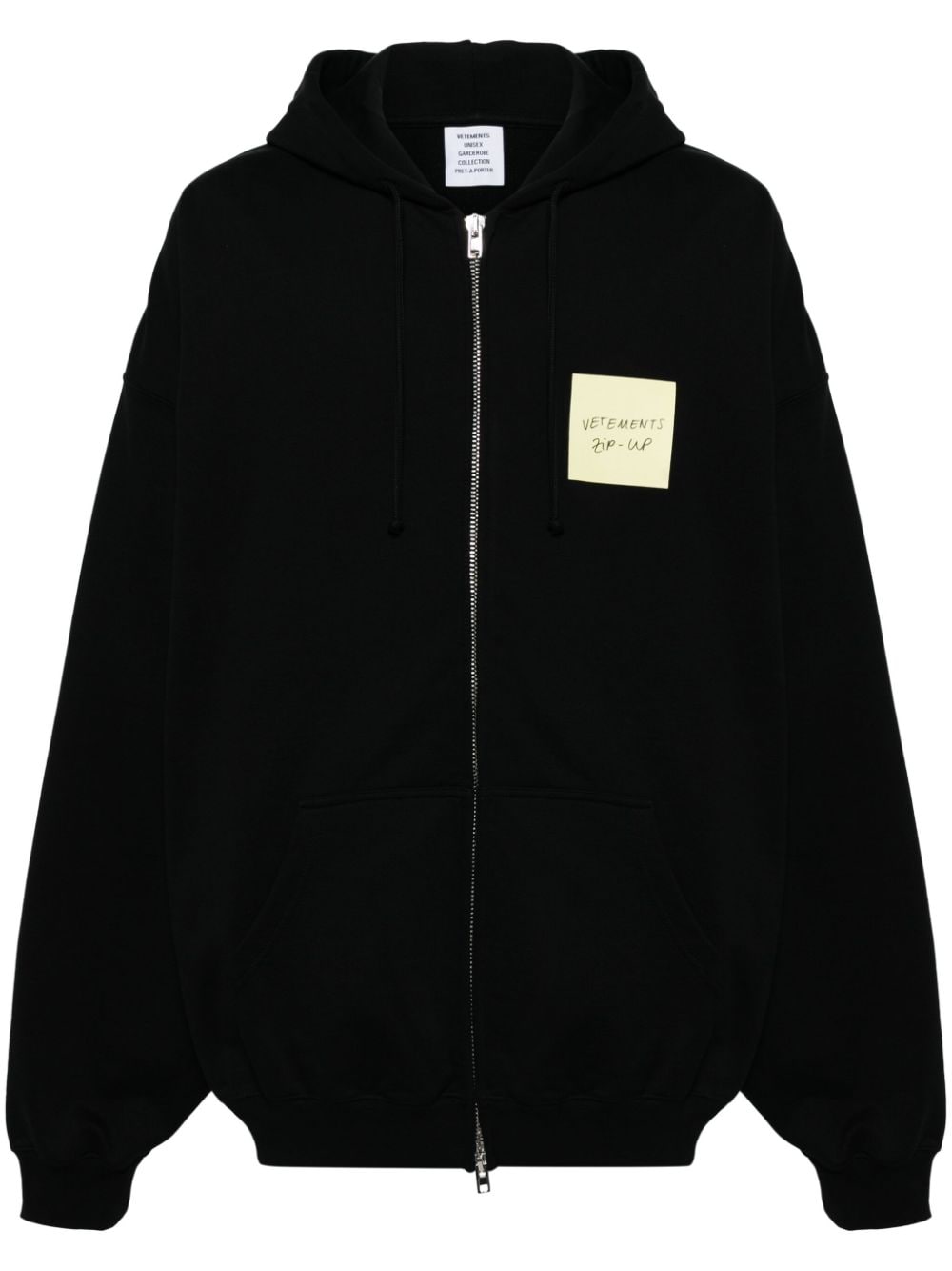 VETEMENTS logo-patch zip-up hoodie - Schwarz von VETEMENTS