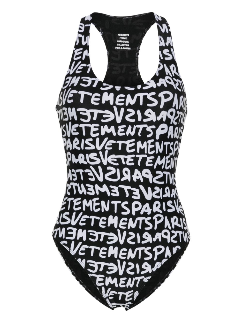 VETEMENTS logo-print swimsuit - Schwarz von VETEMENTS