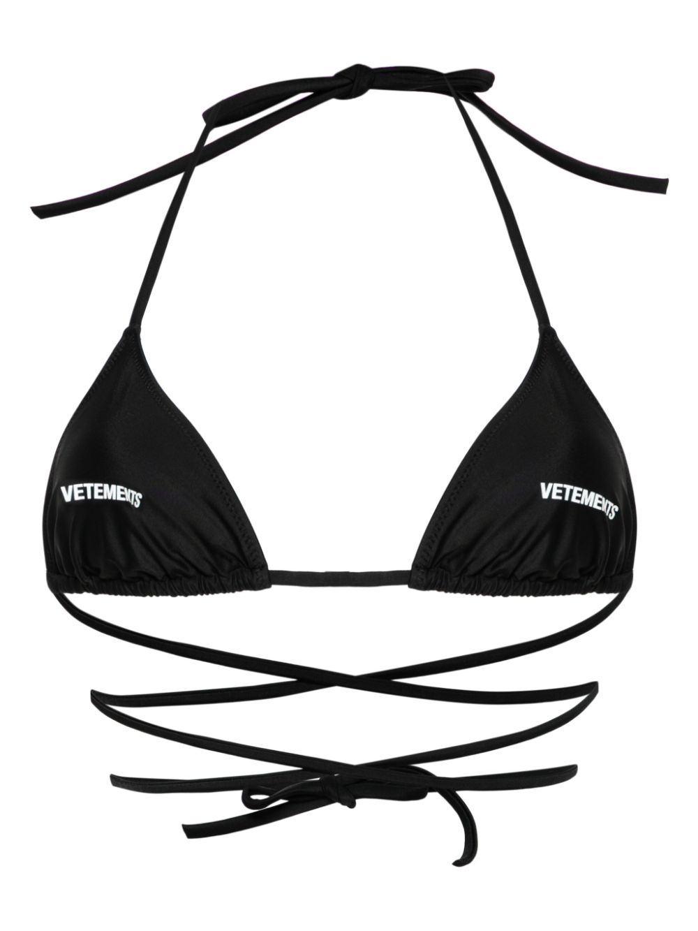 VETEMENTS Triangel-Bikinioberteil mit Logo - Schwarz von VETEMENTS