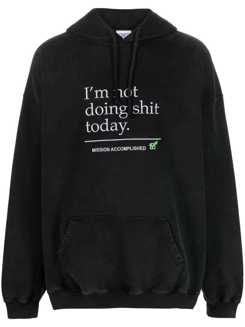 VETEMENTS Hoodie mit Text-Print - Schwarz von VETEMENTS