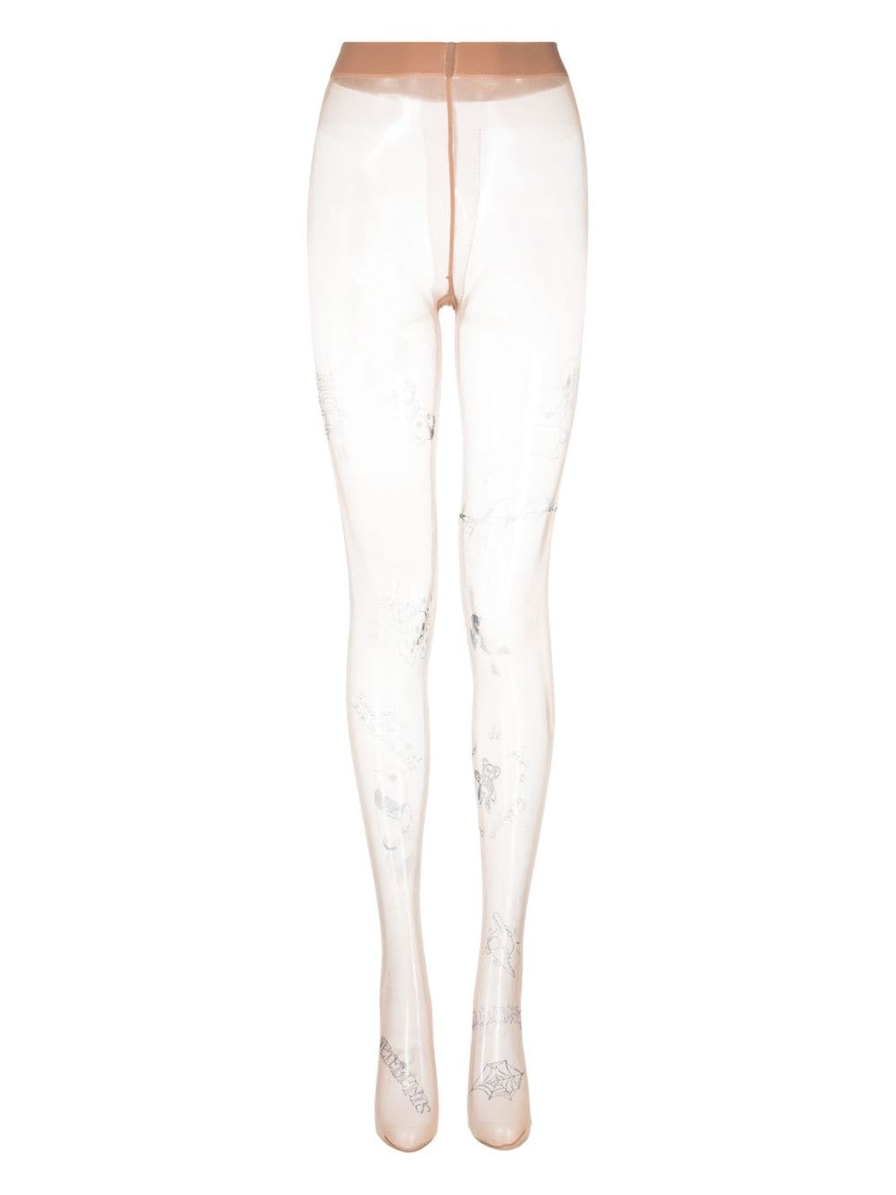 VETEMENTS x Wolford Strumpfhose mit Logo-Print - Nude von VETEMENTS