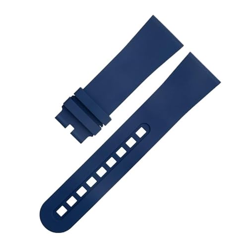 VEVEL 23 mm weiches Fluor-FKM-Gummi-Uhrenarmband für Blancpain-Armband Fifty Fathoms 5000 5015, Ersatz für schwarze Uhrengürtelarmbänder(Blue) von VEVEL