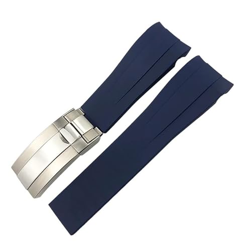 VEVEL Kautschukarmband 21 mm 22 mm passend für Rolex DEEPSEA Sea-Dweller Submariner Blau Schwarz Wasserdichtes Sport-Silikon-Uhrenarmband(Blue,41mm SUB) von VEVEL