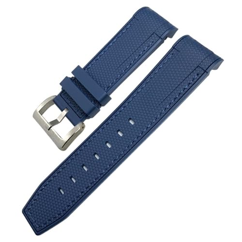 VEVEL Neues Naturkautschuk-Armband 22mm 23mm für Tudor Strap Black Bay Bronze Zweifarbiges Armband Weiches Silikon-Uhrenarmband Kostenlose Tools(Blue,23mm) von VEVEL