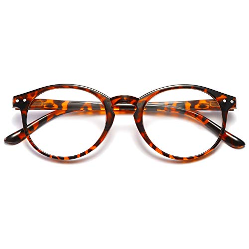 VEVESMUNDO Blaulichtfilter Lesebrille Blumen Vintage Federscharnier Anti Blaulicht Lesehilfe Sehhilfe Blaulichtblockierend Brille für Damen Herren (1 Stück Leopard, +1.5) von VEVESMUNDO