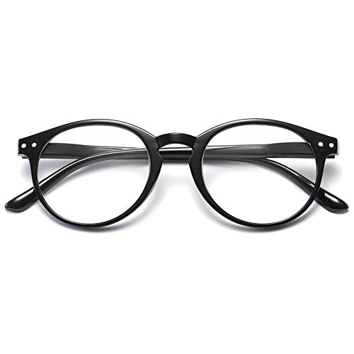 VEVESMUNDO Blaulichtfilter Lesebrille Blumen Vintage Federscharnier Anti Blaulicht Lesehilfe Sehhilfe Blaulichtblockierend Brille für Damen Herren (1 Stück Schwarz, +2.0) von VEVESMUNDO