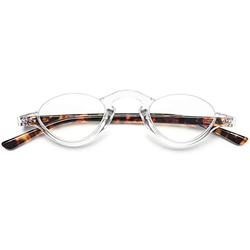 VEVESMUNDO Anti Blaulicht Lesebrille Damen Herren Modern Federscharnier Computerbrille Blaulichtfilter Lesehife Sehhilfe Brille mit sehstärke (Transparent & Leopardenmuster Brillenbügel, 1.0) von VEVESMUNDO