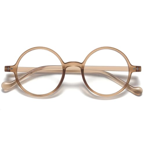 VEVESMUNDO Anti Blaulicht Lesebrille Damen Herren Runde Retro Groß Kunststoff Blaulichtfilter Lesehilf Sehhilfe Brille +1.0,+1.5,+2.0,+2.5,+3.0,+3.5,+4.0 (1 Stück Braun Lesebrille, +2.0) von VEVESMUNDO