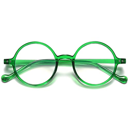 VEVESMUNDO Anti Blaulicht Lesebrille Damen Herren Runde Retro Groß Kunststoff Blaulichtfilter Lesehilf Sehhilfe Brille +1.0,+1.5,+2.0,+2.5,+3.0,+3.5,+4.0 (1 Stück Grün Lesebrille, +3.0) von VEVESMUNDO