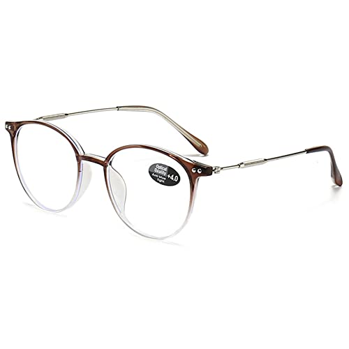 VEVESMUNDO Anti Blaulicht Lesebrille Modern Hornbrille Blaulichtfilter Sehhilfe Lesehilfe Brillen Damen Herren (1 Stück Farbverlauf Braun, 0) von VEVESMUNDO