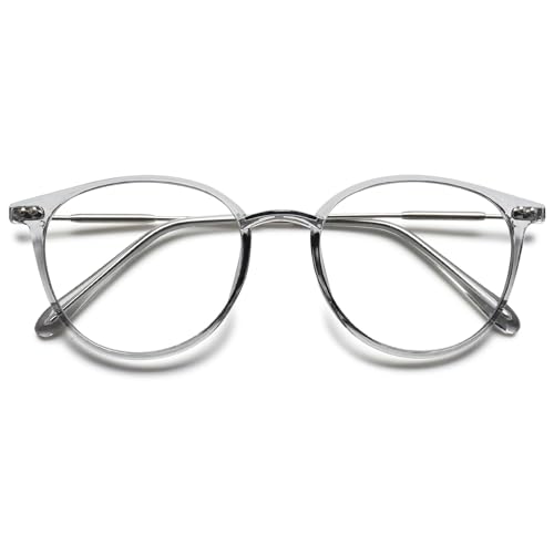 VEVESMUNDO Anti Blaulicht Lesebrille Modern Hornbrille Blaulichtfilter Sehhilfe Lesehilfe Brillen Damen Herren (1 Stück Grau, 0) von VEVESMUNDO