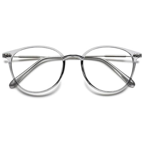 VEVESMUNDO Anti Blaulicht Lesebrille Modern Hornbrille Blaulichtfilter Sehhilfe Lesehilfe Brillen Damen Herren (1 Stück Grau, 1.5) von VEVESMUNDO