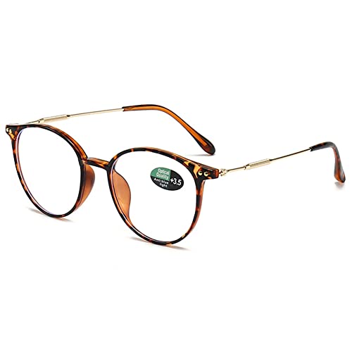 VEVESMUNDO Anti Blaulicht Lesebrille Modern Hornbrille Blaulichtfilter Sehhilfe Lesehilfe Brillen Damen Herren (1 Stück Leopard, 0) von VEVESMUNDO