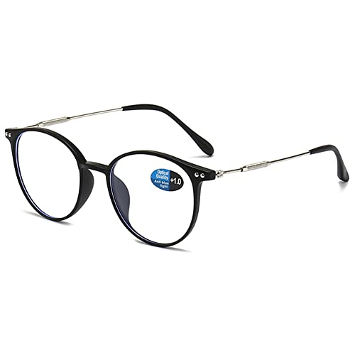 VEVESMUNDO Anti Blaulicht Lesebrille Modern Hornbrille Blaulichtfilter Sehhilfe Lesehilfe Brillen Damen Herren (1 Stück Matt Schwarz, 3.5) von VEVESMUNDO