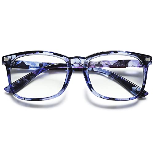 VEVESMUNDO Blaulichtfilter Lesebrillen Damen Herren Modern Groß Lesehilfe Sehhilfe Hornbrille Anti blaulicht Brillen (Blau, 2.0) von VEVESMUNDO