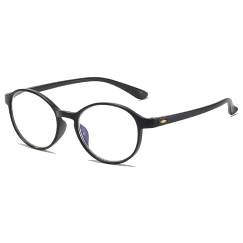 VEVESMUNDO Anti blaulicht Lesebrillen Damen Herren Modern Runde Flexibel Computerbrille Blaulichtblockierend Lesehilfe Sehhilfe Blaulichtfilter Brille (Matt Schwarz, 1.0) von VEVESMUNDO